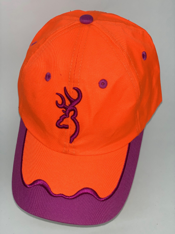 Оранжевая бейсболка Browning с фиолетовой вставкой на козырьке