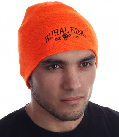 Оранжевая мужская шапка с логотипом RURAL KING