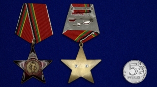 Орден на колодке "30 лет вывода войск из Афганистана" - сравнительный размер