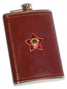Оригинальная фляжка в чехле для патриота с накладкой СССР - купить в подарок