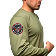 Оригинальная оливковая футболка с длинным рукавом с термотрансфером "Группа Вагнера"