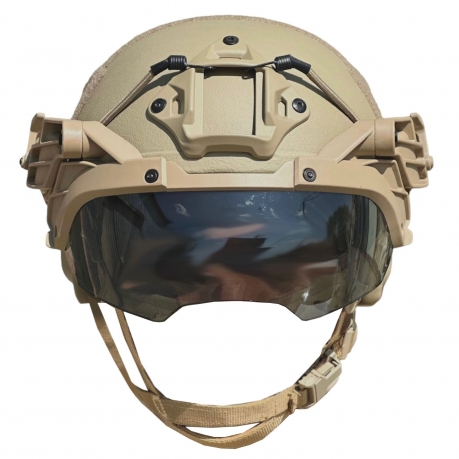 Откидные флип-очки для тактического шлема (песок) с кронштейном