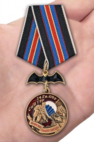 Памятная медаль 14 Гв. ОБрСпН ГРУ - вид на ладони