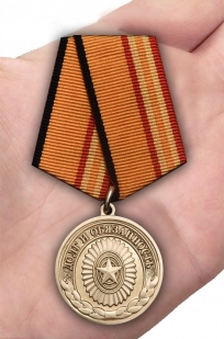 Памятная медаль Долг и обязанность МО РФ - вид на ладони