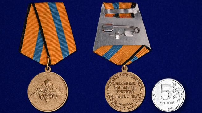 Памятная медаль Участнику борьбы со стихией на Амуре - сравнительный вид