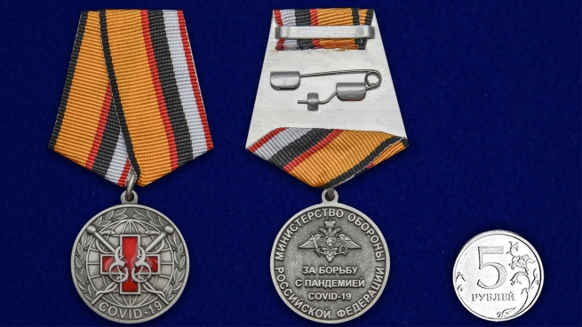 Памятная медаль За борьбу с пандемией COVID-19 - сравнительный вид