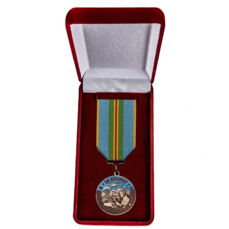 Памятная медаль За службу в Десантно-штурмовых войсках Казахстана - в футляре