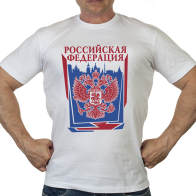 Патриотическая мужская футболка с гербом РФ
