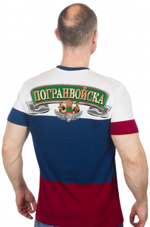 Купить патриотическую футболку триколор "Погранвойска"