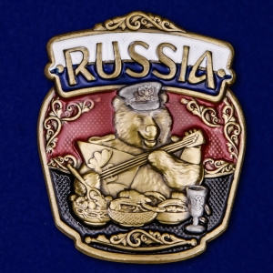 Патриотическая накладка "RUSSIA" с медведем