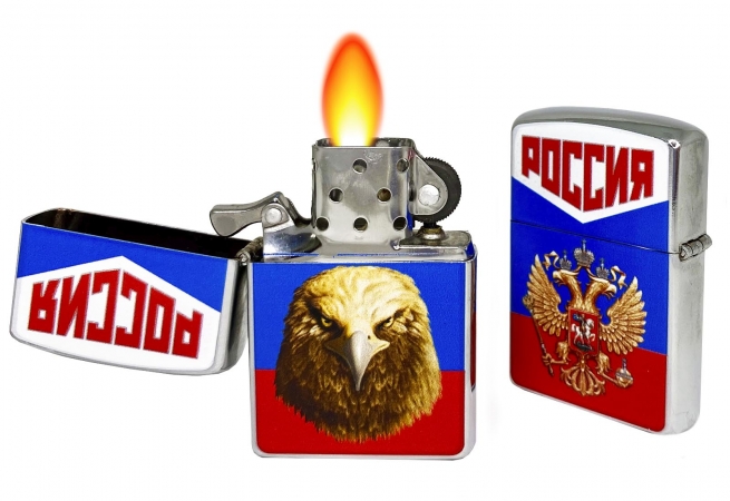 Патриотическая зажигалка Россия
