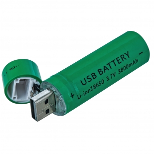 Перезаряжаемый аккумулятор с USB-разъемом 18650 Li-ion 3800 mAh (2 шт.)