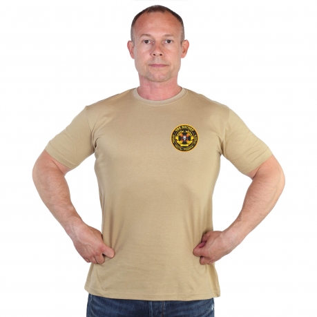 Песочная футболка с термотрансфером ЧВК Группа Вагнер