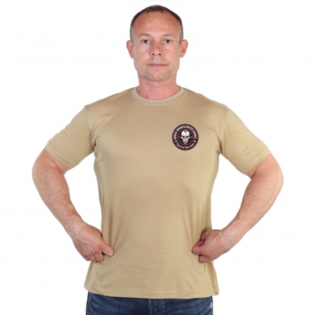 Песочная футболка с термотрансфером ЧВК Группа Вагнера