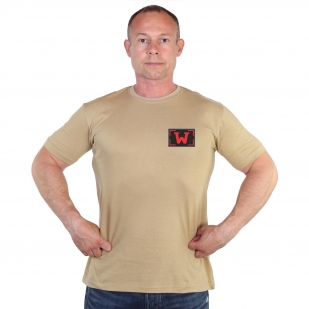 Песочная футболка с термотрансфером W