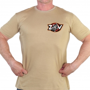 Песочная футболка с термотрансфером ZOV