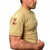Песочная футболка-поло с трансфером Операция «Z»