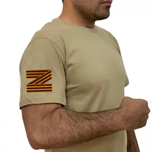 Песочная трендовая футболка с литерой Z