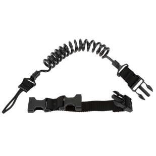 Пистолетный эластичный страховочный шнур с карабином (черный)