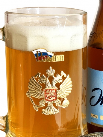 Подарочная пивная кружка с гербом России