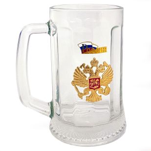 Подарочная пивная кружка с гербом России