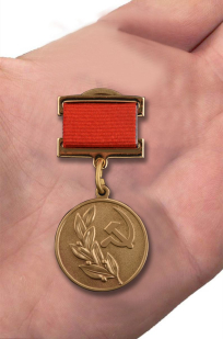 Знак лауреата Государственной премии СССР 1 степени - вид на ладони