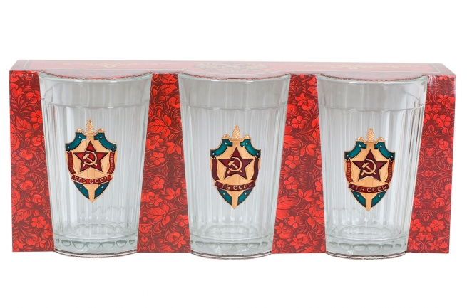 Купить подарочный набор стаканов "КГБ СССР"