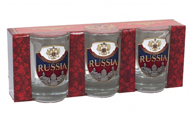 Подарочный набор стопок "RUSSIA" (3 шт.)