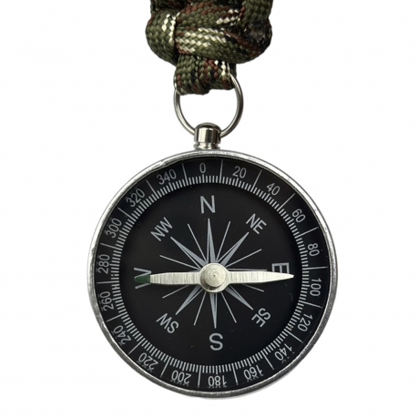 Походный компас на брелке с термометром и карабином