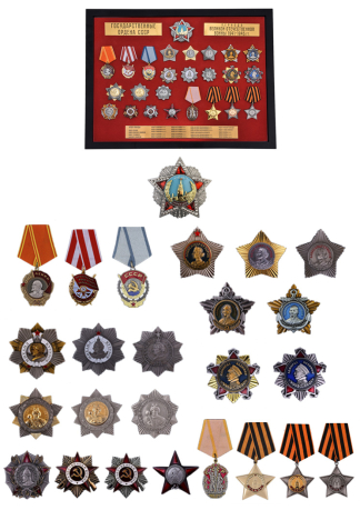 Полный комплект наград СССР для стендов Победы