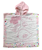 Полотенце детская накидка с розовым капюшоном