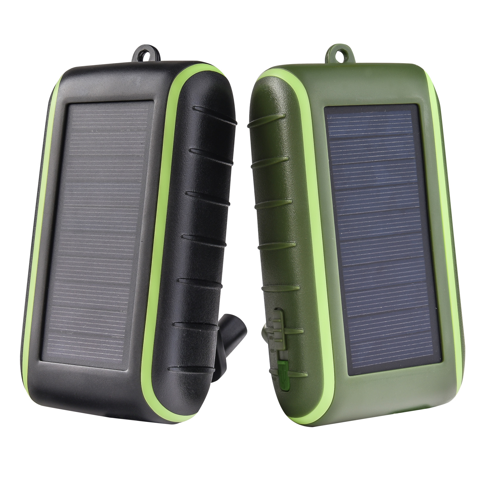 Повербанк с ручной подзарядкой и солнечной панелью Hand Solar Charger 