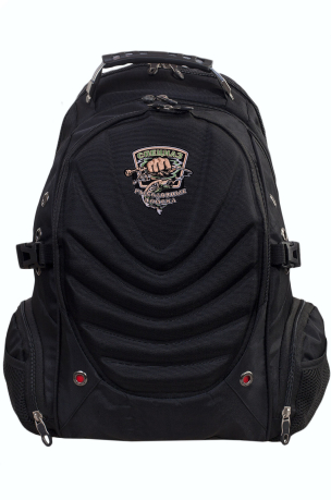 Практичный черный рюкзак с эмблемой Рыболовный Спецназ