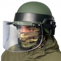 Пуленепробиваемый шлем с забралом участникам спецоперации (олива)