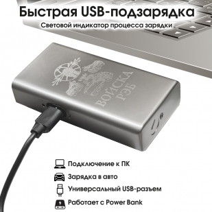 Электронная USB-зажигалка "Войска РЭБ" в подарочной коробке