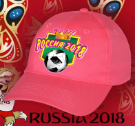 Розовая фанатская бейсболка Россия 2018.