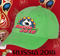Салатовая фанатская бейсболка RUSSIA