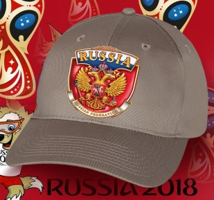 Серьезная бейсболка с гербом RUSSIAN FEDERATION