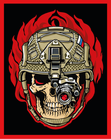 Шеврон на липучке "Череп с тепловизором" Шеврон на липучке "Череп с тепловизором"