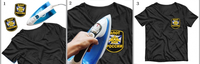 Шеврон моряка "Флот России" на футболке