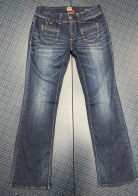 Синие женские джинсы бедровка от бренда ONLY 