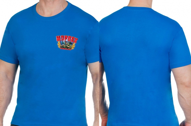Синяя футболка "Морпех" - заказать в подрок