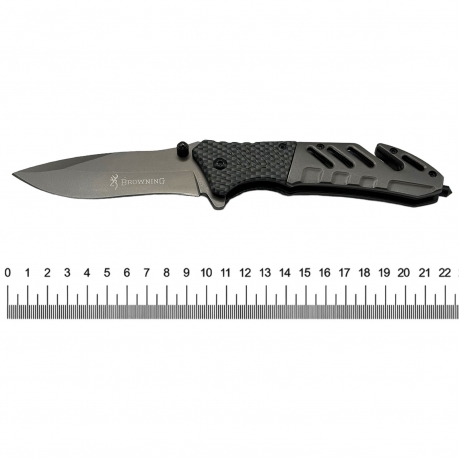 Складной нож Browning carbon A339 (США) со стропорезом и стеклобоем