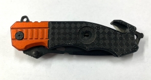 Складной нож EMT черного цвета с оранжевой накладкой