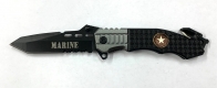 Складной нож Marine черного цвета с ножнами