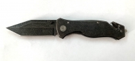 Складной нож с черной рукоятью и лезвием