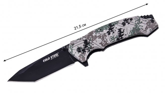 Складной нож с клинком танто Cold Steel 213 Tanto Camo - размер