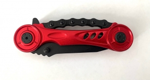 Складной нож Stalnless Steel с красной рукоятью