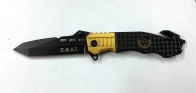 Складной нож S.W.A.T. черного цвета с желтой накладкой