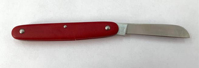 Складной практичный нож Stainless Steel с красной рукоятью
